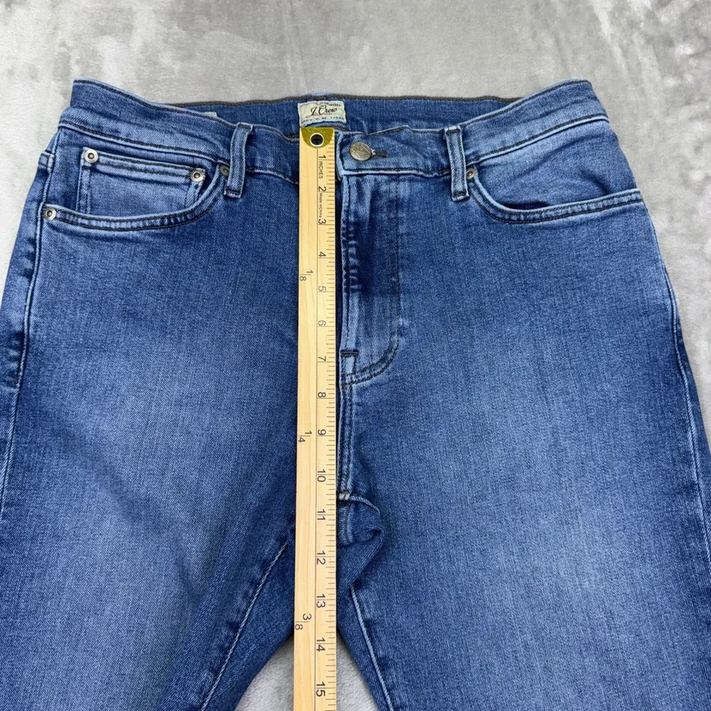 J. Crew Womens 770 Stretch Straight Leg Dark Wash Denim Jeans Sz 32 Grunge Retro